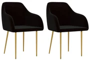 vidaXL Eetkamerstoelen 2 st fluweel zwart