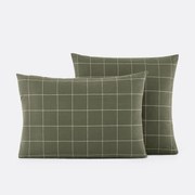 Kussensloop in flanel, Charlie kaki