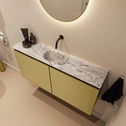 Mondiaz Ture DLux toiletmeubel 100cm oro met wastafel glace midden zonder kraangat