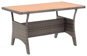 vidaXL Tuintafel 120x70x66 cm poly rattan grijs