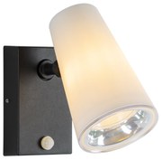 Buitenlamp met bewegingsmelder Spotter Melkglas E27 fitting sensor