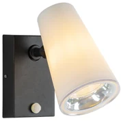 Buitenlamp met bewegingsmelder Spotter Melkglas E27 fitting sensor