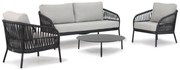 Stoel en Bank Loungeset 4 personen Aluminium/rope Grijs Coco Puerto/Pacific