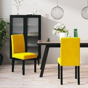 vidaXL Eetkamerstoelen 2 st fluweel geel