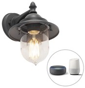 Smart buitenwandlamp met dimmer antraciet incl. Wifi ST64 - Oxford Klassiek / Antiek, Landelijk / Rustiek, Landelijk E27 IP44 Buitenverlichting bol / globe / rond rond