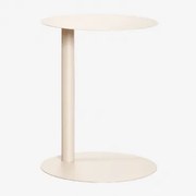 Ronde Bijzettafel Ø40 Cm In Roestvrij Staal Yannik Tapioca Beige - Sklum