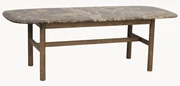 Ovale salontafel Hammond van marmer en eikenhout