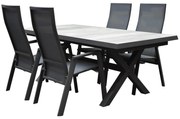 Nancy New Delhi dining tuinset uitschuifbaar 204-264x103xH74,5 cm 5 delig verstelbaar