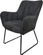Eetkamerstoel - Kevin - stof Bjorn grof geweven donker grijs