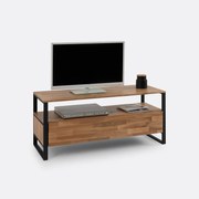 TV-bank, massief eikenhout, eikenfineer en staal, Hiba