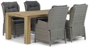 Tuinset 4 personen 200 cm Wicker Grijs Garden Collections Edingburgh/Brighton