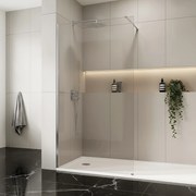 Walk-in douchewand Rea Flexi Transparent / Chrome 100