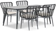 Tuinset 4 personen 180 cm Aluminium/wicker Zwart Lifestyle Garden Furniture Toledo/Vienna