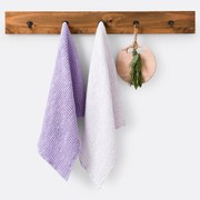 Set van 2 theedoeken in dik katoen met reliëf, Albi