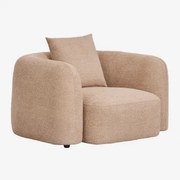 Fauteuil In Chenille Coco Dikke Chenille Stof Latte Bruin - Sklum