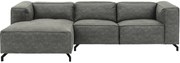 Goossens Bank Calvin grijs, micro leer, 2,5-zits, modern design