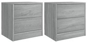 vidaXL Nachtkastjes 2 st 40x30x40 cm bewerkt hout grijs sonoma eiken