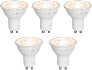 Set van 5 GU10 50mm LED lampen helder 7.5W 800 lm 3000K