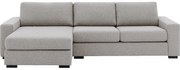 Goossens Hoekbank Lucca Met Chaise Longue grijs, stof, 2,5-zits, stijlvol landelijk met chaise longue links