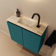 Mondiaz Ture DLux toiletmeubel 60cm smag met wastafel frappe midden met kraangat