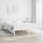 vidaXL Bedframe massief hout wit 140x200 cm