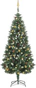 vidaXL Kunstkerstboom met LED's en kerstballen 180 cm