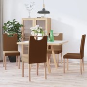 vidaXL Eetkamerstoelen 4 st stof bruin