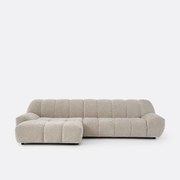 Hoekbank links, dik fluweel, Nuria