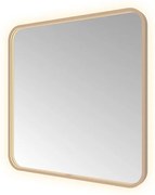 Hotbath &MORE Spiegel direct en indirect LED spiegelverwarming color changing dimbaar met afstandsbediening Geborsteld koper PVD SSQ80BCP