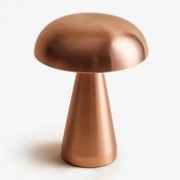 Draadloze Led Tafellamp ↑20 Cm In Ijzer Galina Rosé Goud - Sklum