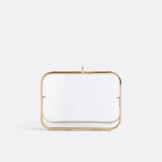 Staand fotokader in messing en glas, H18 cm, Uyova