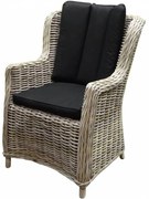 Darwin dining tuinstoel naturel rotan - olefin black