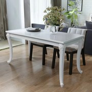 vidaXL Eettafel 116x66x76 cm hoogglans wit