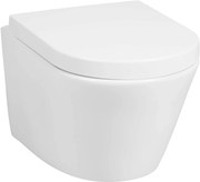 Saqu Sky 2.0 hangtoilet met spoelrand incl. toiletbril met quickrelease wit