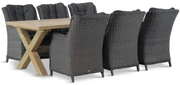 Tuinset 6 personen 240 cm Wicker Zwart Garden Collections Buckingham/Oregon
