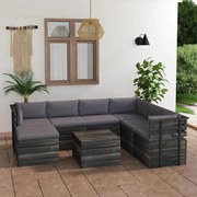 vidaXL 8-delige Loungeset pallet met kussens massief grenenhout