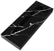 Brauer Coral wastafel marmerlook 120cm met kraangat nero marquina