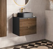 Comad Talia Casella badkamermeubel 60cm met toppaneel eiken/zwart