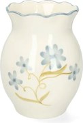 Vaas, steengoed, handbeschilderde zomerbloemen, blauw, Ø12 x 19 cm
