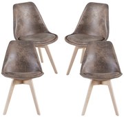 Pak 4 Synk Vintage Stoelen