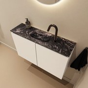 Mondiaz Ture DLux toiletmeubel 80cm talc met wastafel lava midden met kraangat