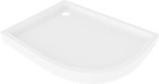 Mexen Flow+ asymmetrische halfronde douchebak links 90 x 80 cm, wit glans - 46Q108090LH