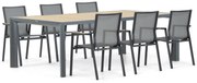 Tuinset 6 personen 240 cm Aluminium/textileen Grijs Lifestyle Garden Furniture Fiora/Borello