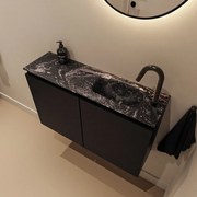 Mondiaz Ture DLux toiletmeubel 80cm urban met wastafel lava rechts met kraangat