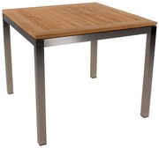 Lesli Living  Tuintafel - Marmaris - Teak/RVS - 90x90 cm - Lesli Living