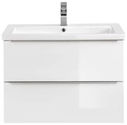 Comad Capri White badkamermeubel 80cm met witte wastafel en kraangat wit/eiken