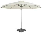 vidaXL Parasol met draagbare voet zandkleurig