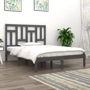 vidaXL Bedframe massief hout grijs 120x190 cm 4FT Small Double