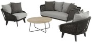 4 Seasons Outdoor Belize loungeset met Axel salontafel SALE  Loungeset    antraciet weerbestendig