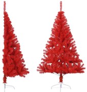 vidaXL Kunstkerstboom met standaard half 120 cm PVC rood